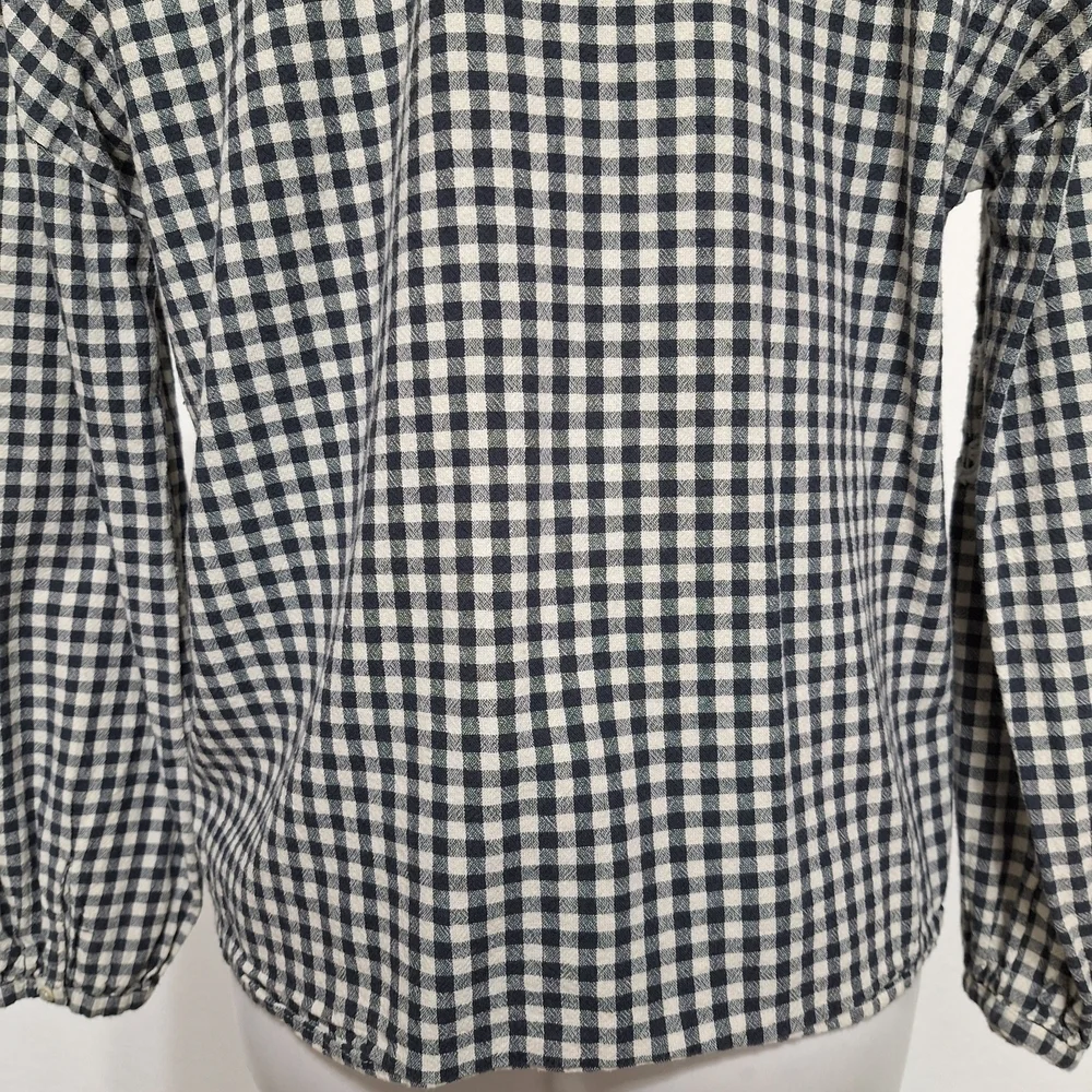 ZARA Trafaluc Gingham Coquette Cottagecore Bohemian Embroidered Babydoll Top M